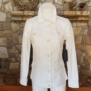 Tommy Hilfiger Jean Jacket Size Small White Gold